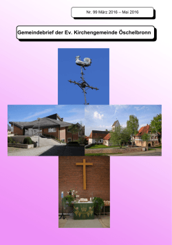 Gemeindebrief 99, März 2016 - Evangelische Kirchengemeinde