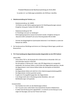 Protokoll Ältestenrat der Bezirksversammlung am 25.01.2016