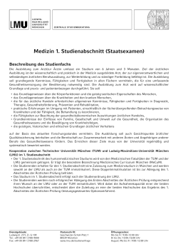 Medizin 1. Studienabschnitt (Staatsexamen)