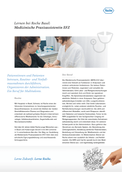 Lernen bei Roche Basel: Medizinische Praxisassistentin EFZ