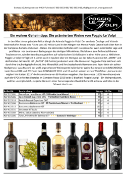 Ein wahrer Geheimtipp: Die pr&auml;mierten Weine von Poggio Le Volpi