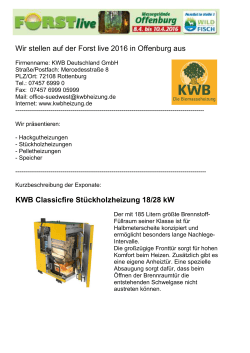 KWB Deutschland GmbH Kraft und Wärme aus Biomasse