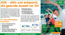AOK - aktiv und entspannt, die gesunde Auszeit vor Ort