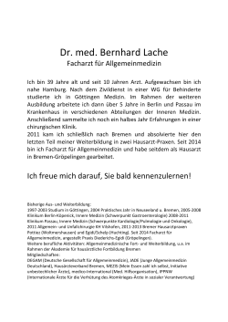Dr. med. Bernhard Lache