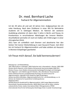 Dr. med. Bernhard Lache