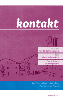 Der Pfarrbrief der katholischen Pfarrgemeinde Altdorf