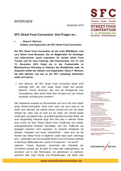 Pressemitteilung September 2015 Drei Fragen an Klaus Peter Wünsch