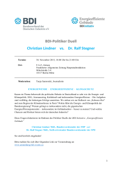 BDI-Politiker Duell Christian Lindner vs. Dr. Ralf Stegner