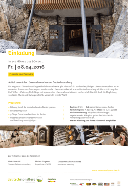 Info Dinner im Bunker