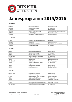 Jahresprogramm 2015/2016