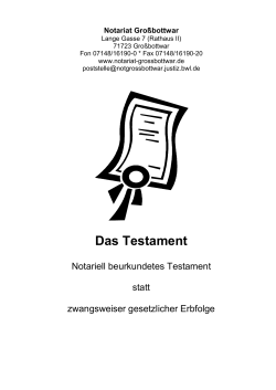 Informationsblatt zum Testament