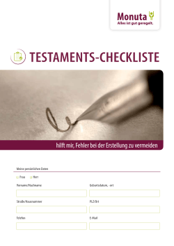 Testament Checkliste