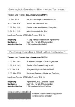 Greisinghof: Grundkurs Bibel - Altes Testament 1