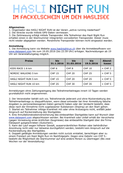 Informationen - Hasli Night Run
