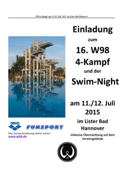 Einladung 16. W98 4-Kampf Swim