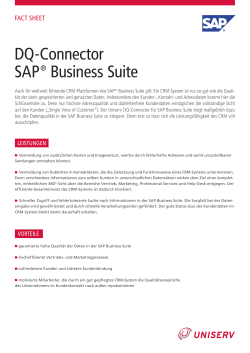 DQ-Connector SAP® Business Suite