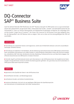 DQ-Connector SAP&reg; Business Suite