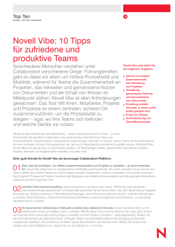 Novell Vibe: 10 Tipps für zufriedene und produktive Teams