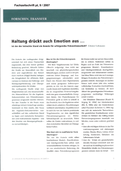 Haltung dr&uuml;ckt auch Emotion aus