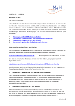 Newsletter 1 - Medizinische Hochschule Hannover