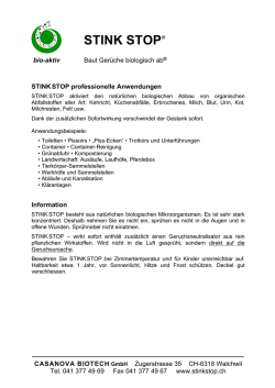 STINK STOP professionelle Anwendungen