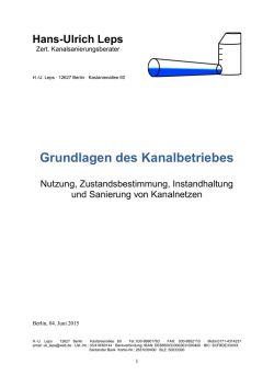 Grundlagen des Kanalbetriebes - VSVI Berlin