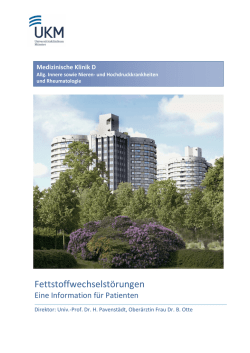 Fettstoffwechselstörungen - Universitätsklinikum Münster