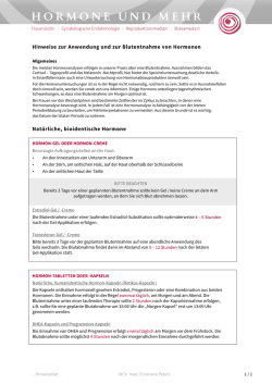 Hinweise zur Anwendung und zur Blutentnahme