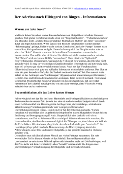Information zum Aderlass