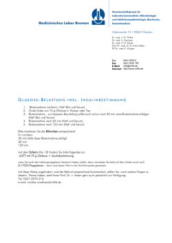 GLUKOSE -BELASTUNG INKL . INSULINBESTIMMUNG