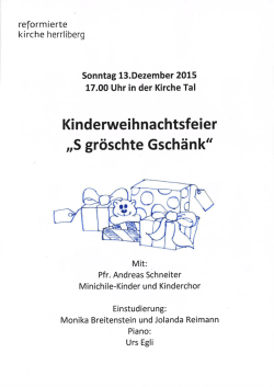 Einladung Kinderweihnachtsmusical