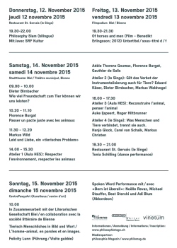 Donnerstag, 12. November 2015