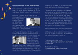 Grusswort - Weihnachtskonzert Schaffhauser Schulen