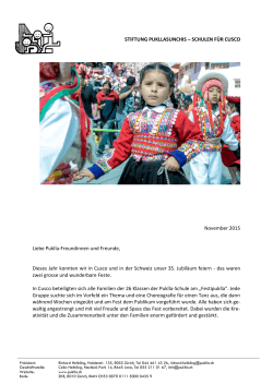 Ausgabe November 2015 - Stiftung Pukllasunchis.