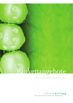 Bankettangebot Frühling-Sommer 2016