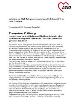Ennepetaler Erklärung - AWO Ennepe-Ruhr