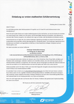 Einladung 1. Stadtsch&uuml;lervertretung