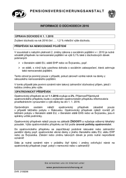 informace o důchodech 2016 - Pensionsversicherungsanstalt