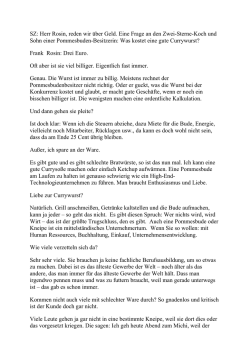 Herr Rosin, reden wir &uuml;ber Geld. Eine Frage an den