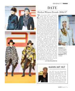 Herbst/Winter-Trends 2016/17 MAnn Mit HUt