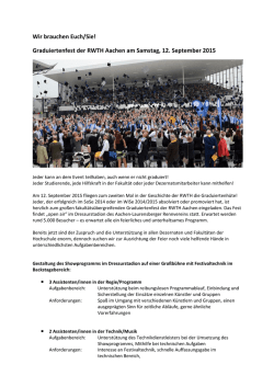Graduiertenfest der RWTH Aachen am Samstag, 12. September 2015