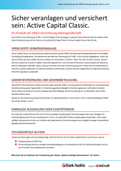 Sicher veranlagen und versichert sein: Active Capital Classic.