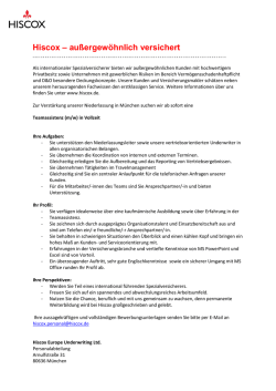 Hiscox &ndash; au&szlig;ergew&ouml;hnlich versichert