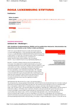 Aufstand der "Wutbürger" (Rosa Luxemburg