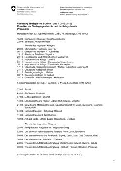 Programm Vorlesung 2015/2016