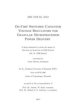 On-Chip Switched Capacitor Voltage Regulators - ETH E
