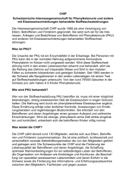CHIP Schweizerische Interessegemeinschaft für Phenylketonurie