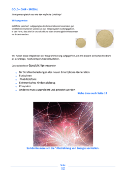 GOLD - CHIP - SPEZIAL f&uuml;r Strahlenbelastungen der neuen