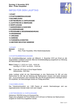 infos f&uuml;r den lauftag