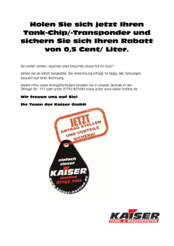 Holen Sie sich jetzt Ihren Tank-Chip/-Transponder